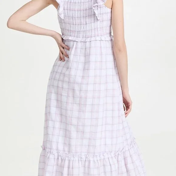 English Factory Plaid Midi Dress with Ruffles - NWOT, Excellent Condition - Picture 4 of 6